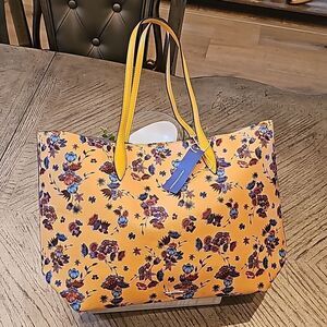 Rebecca Minkoff yellow floral leather tote NWT